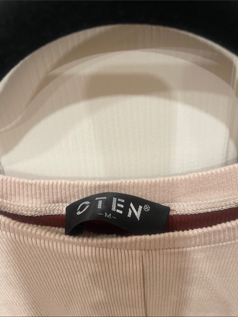 OTEN Cream & Brown front twist Body Con Dress S:M - Picture 6 of 7